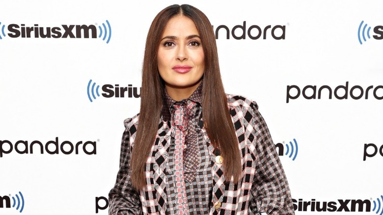 Salma Hayek posing at movie premiere