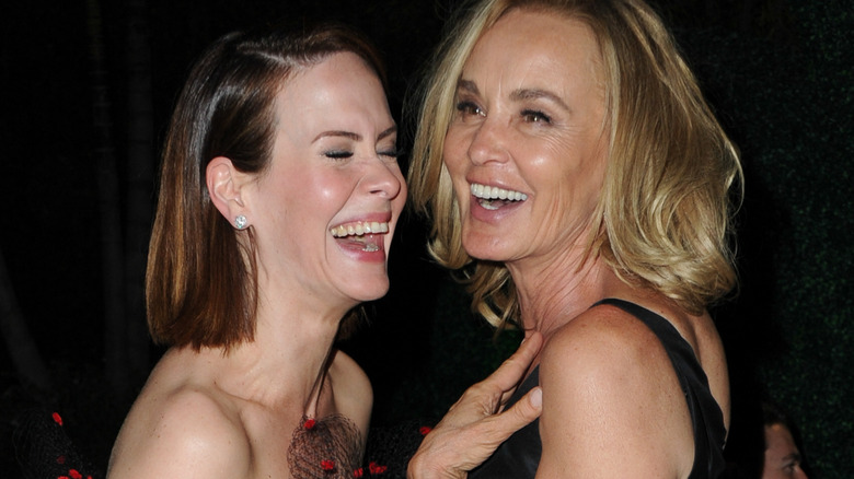 Sarah Paulson and Jessica Lange laughing