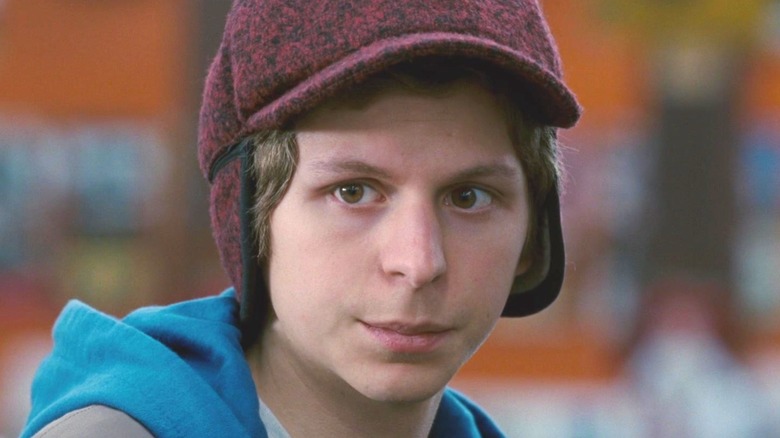 Scott Pilgrim wearing red hat