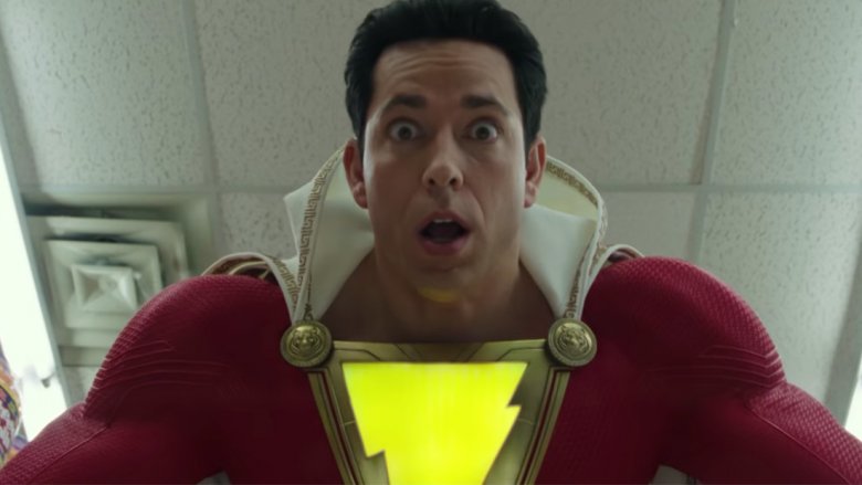 Shazam looks down shocked