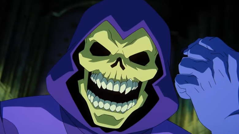 Skeletor raising his fist