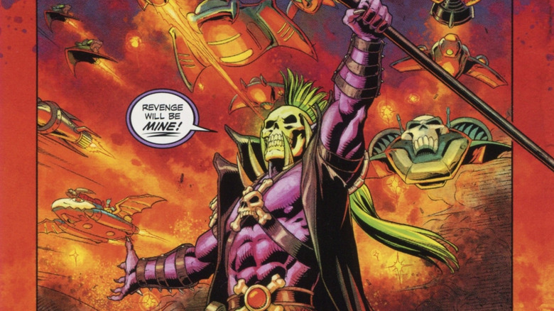 Skeleteen raising his staff