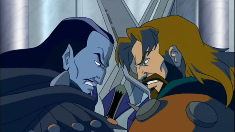 Keldor clashing swords with Randor