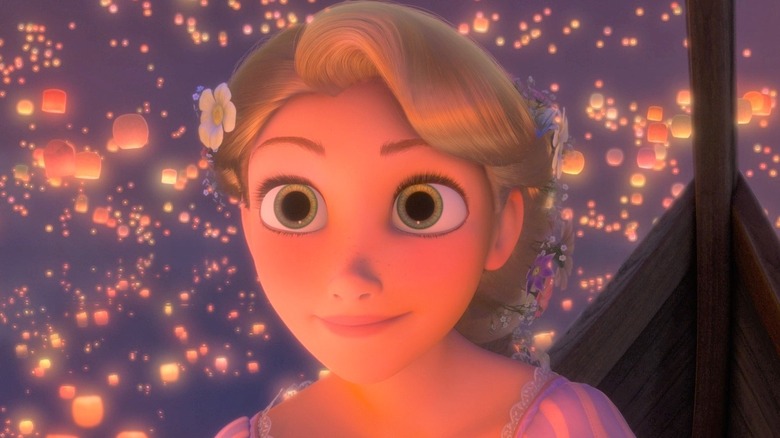 Rapunzel in a moment of romantic euphoria