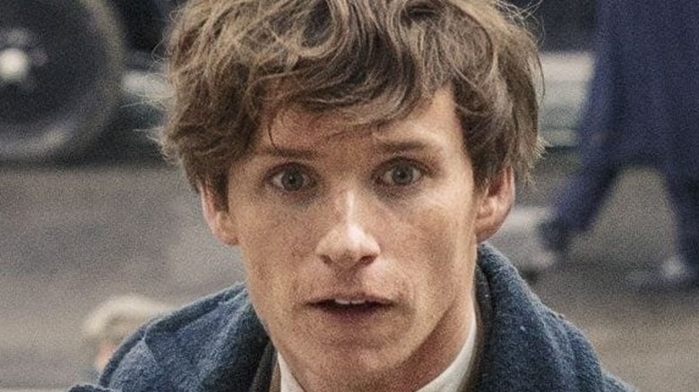 Eddie Redmayne staring ahead