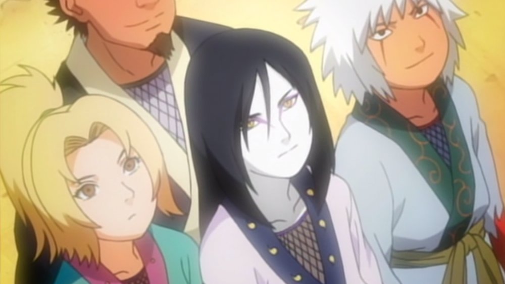 The Three Legendary Sannin at the beginning of their training in Naruto