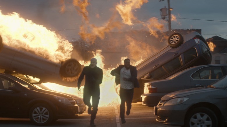 The Man from Toronto and Teddy running