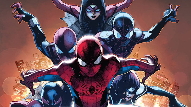 Cover image of all the key Spider-people