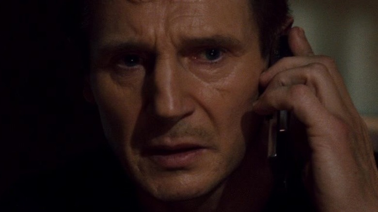 Liam Neeson on the phone in Taken