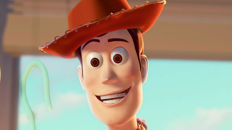 Woody smiling