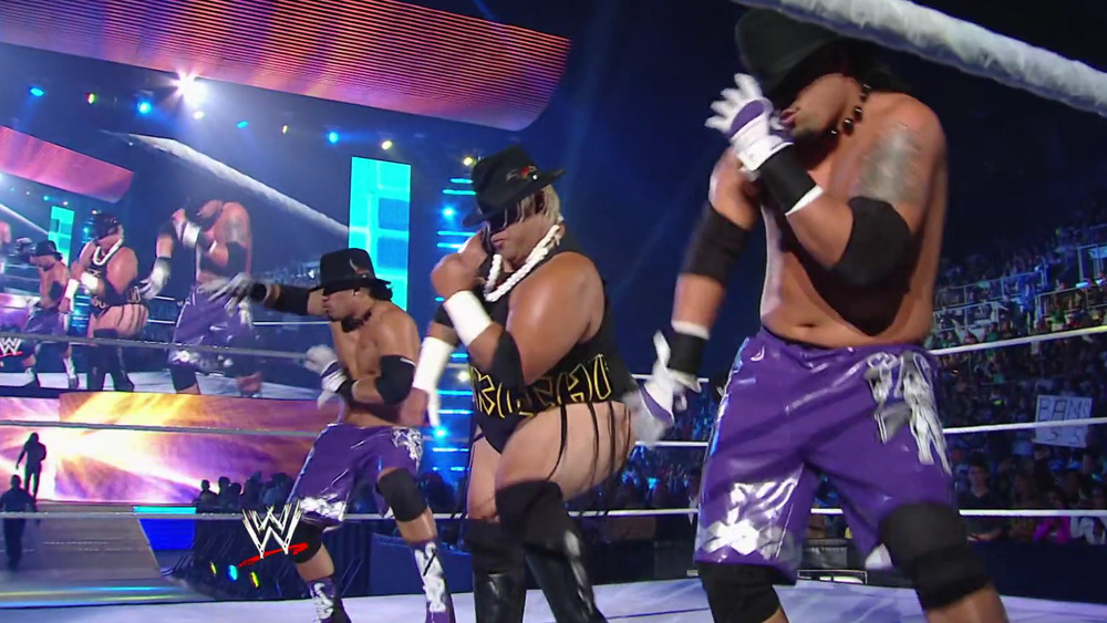 Rikishi dances with his sons, the Usos