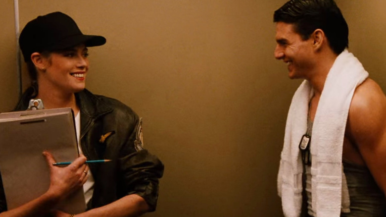 Charlie and Maverick in elevator