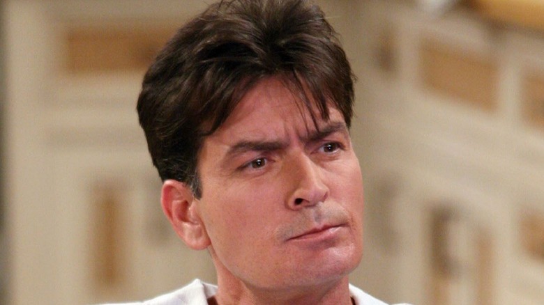 Charlie Sheen staring