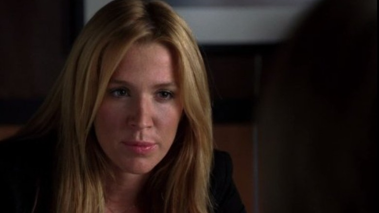 Poppy Montgomery looking intense