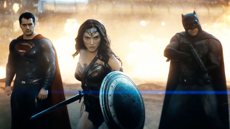Superman, Wonder Woman, and Batman ready for a fight