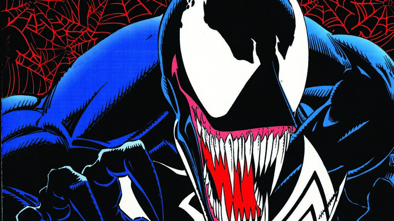 Venom bares teeth and claws