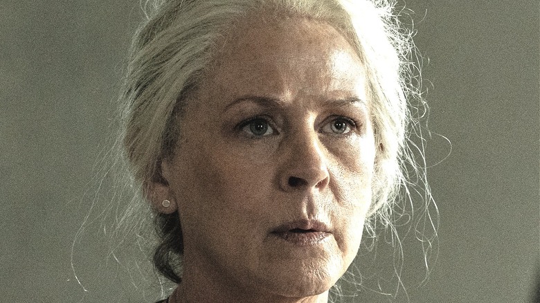 Carol from The Walking Dead looking serious