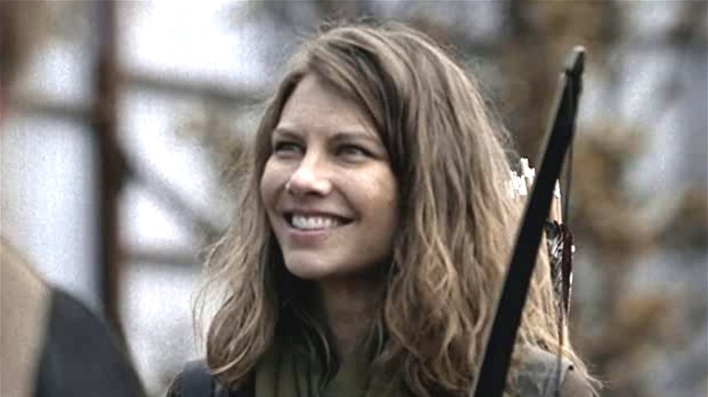 Maggie on 'The Walking Dead' smiling