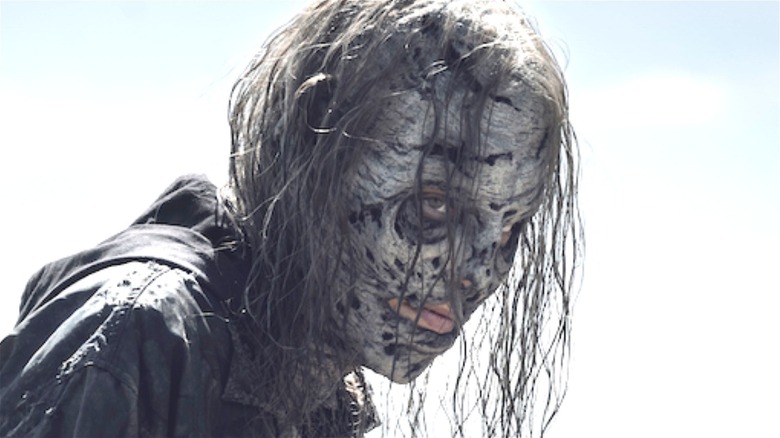 Maggie wearing a walker face