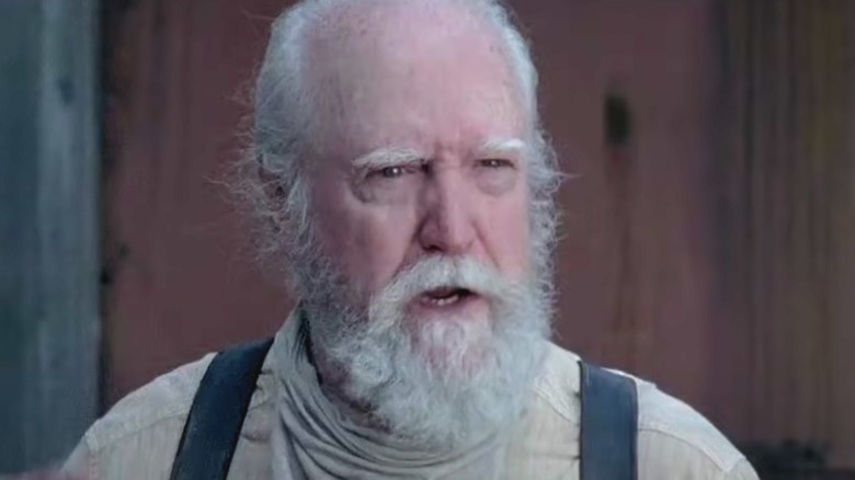 Hershel looking angry in The Walking Dead