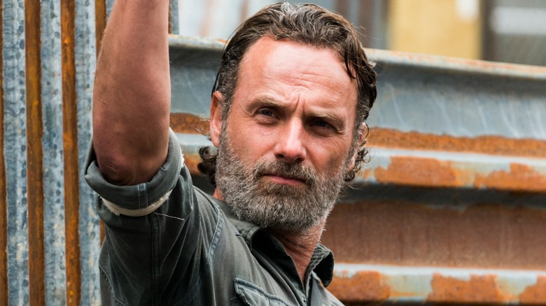 Rick Grimes raising his arm