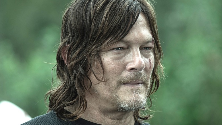 Daryl Dixon squinting his eyes