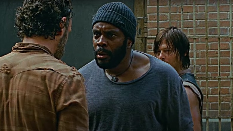 Tyreese staring at Rick 