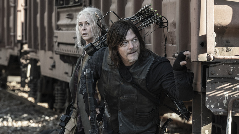 Carol and Daryl looking intense