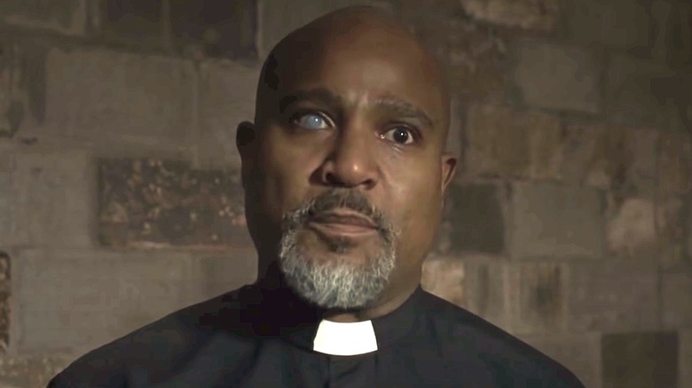 Father Gabriel looking menacing on The Walking Dead