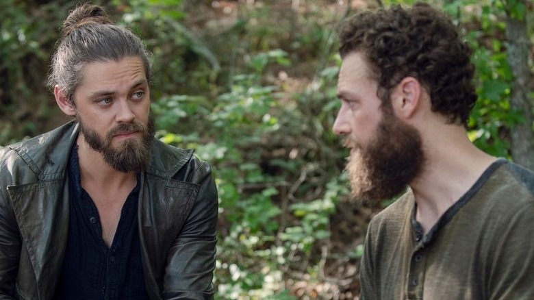 Jesus and Aaron sitting together on The Walking Dead