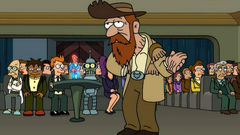 Old Man Waterfall addresses an audience 