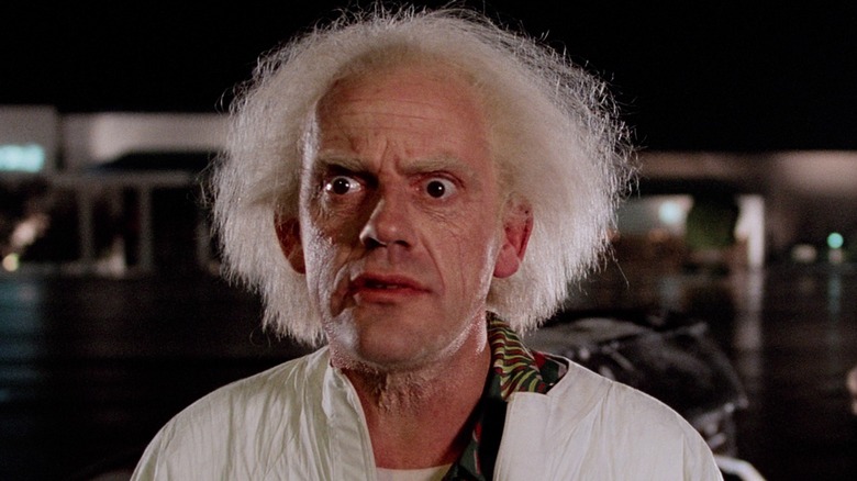 Doc Brown looking wide-eyed in Back to the Future