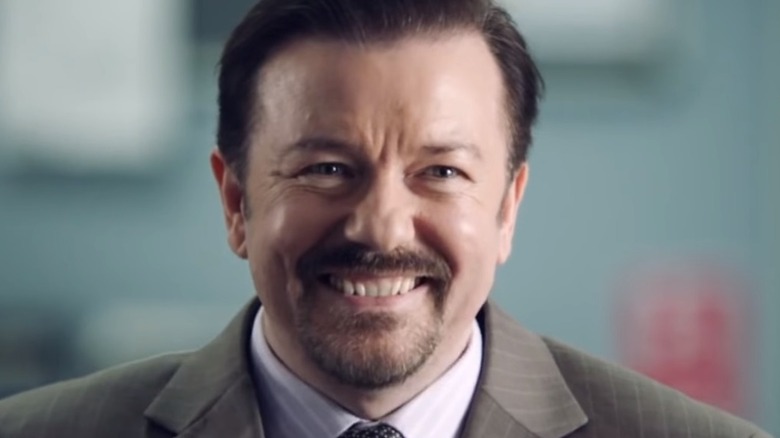 David Brent Smiles in Office