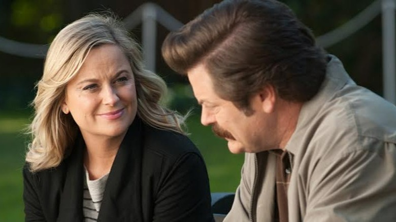 Leslie and Ron on a bench