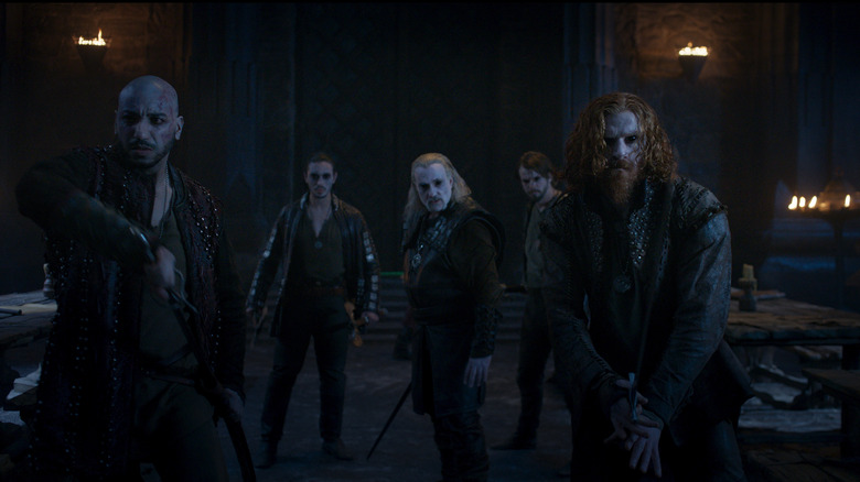 The witchers of Kaer Morhen fight in The Witcher