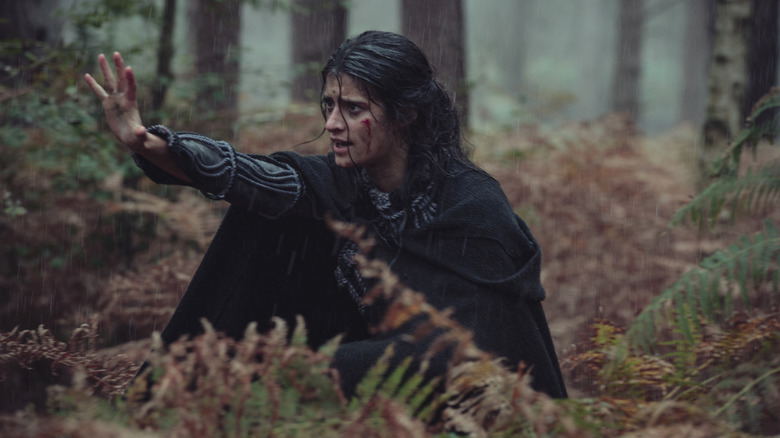 Anya Chalotra casts a spell as Yennefer in The Witcher