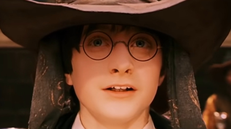 Harry Potter listening to the Sorting Hat