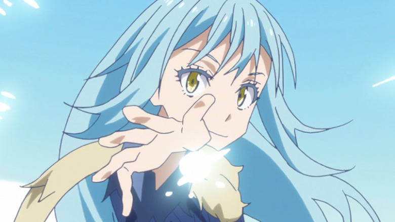 Rimuru looking excited with a ball of light in his hand