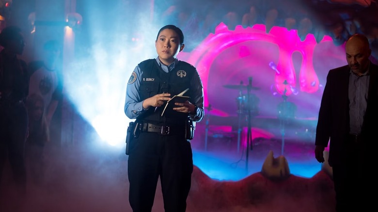 Rebecca at a crime scene