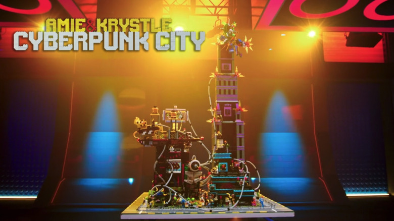 "Cyberpunk City," Amie & Krystle's entry into the "Mega City Block" contest in "LEGO Masters"