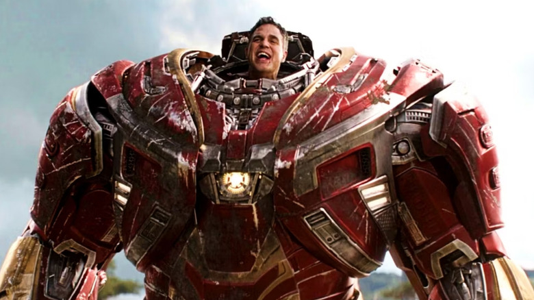 Bruce emerges from the Hulk Buster armor