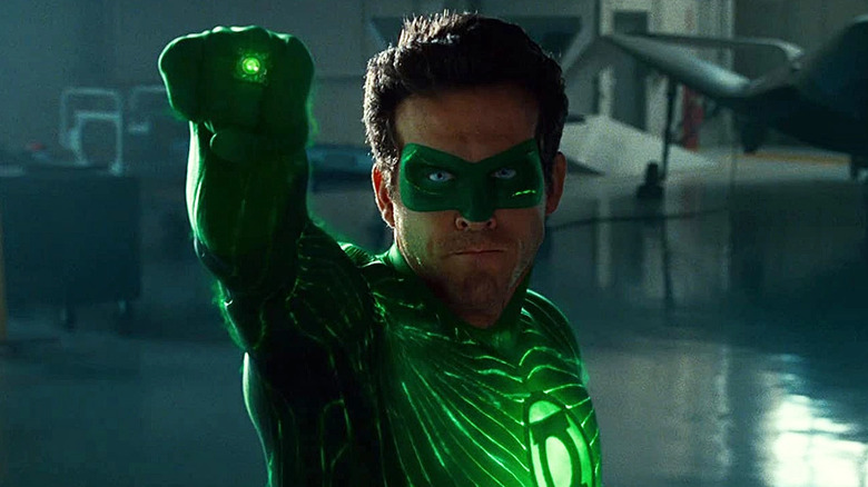 Green Lantern raises his fist