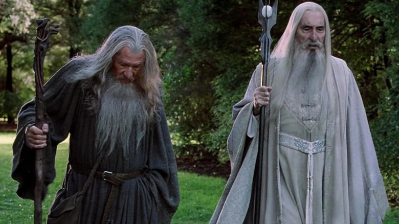 Gandalf and Saruman discuss matters
