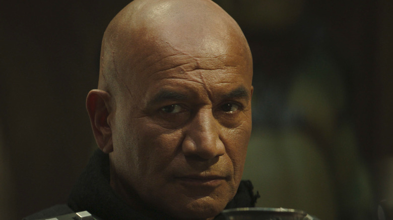 Temuera Morrison as Boba Fett staring