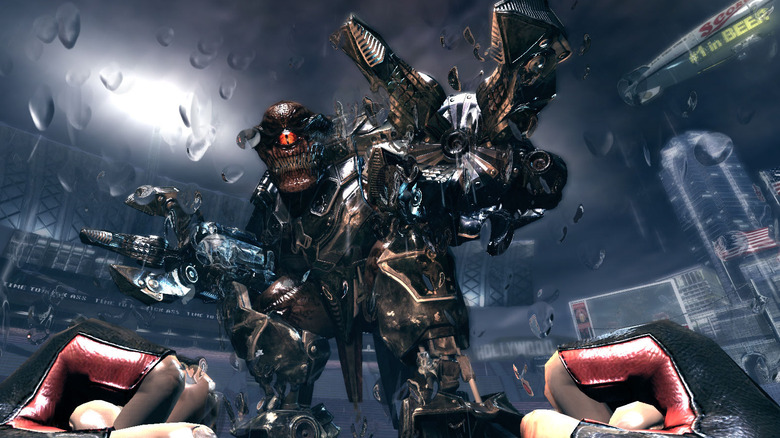 Duke Nukem punching monster