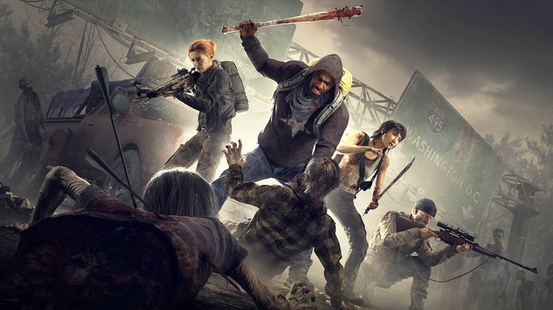 zombie fighting squad with weapons