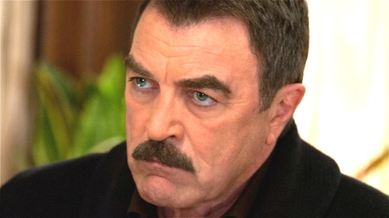 Tom Selleck glaring