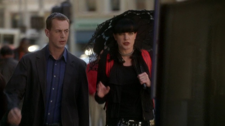 Tim McGee and Abby Sciuto walking