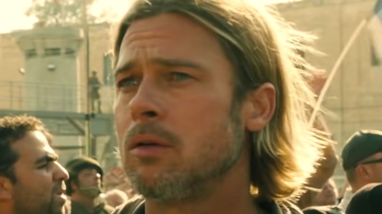 Brad Pitt looking scared