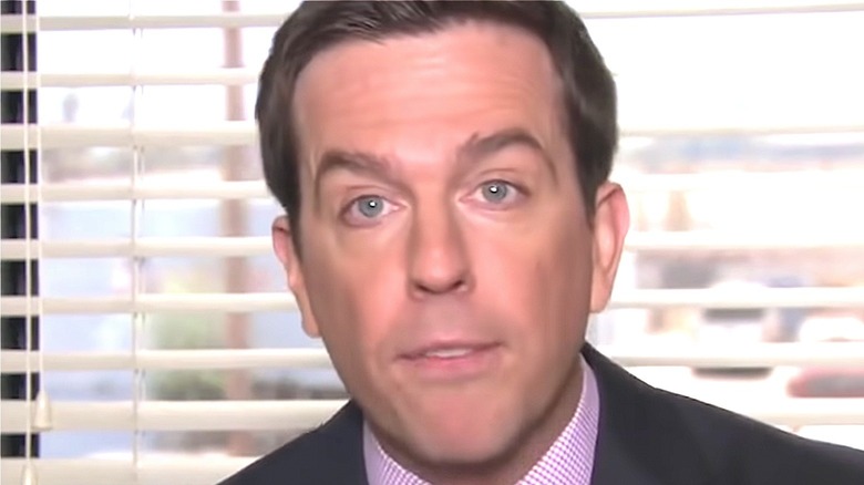 Andy Bernard talking to the camera